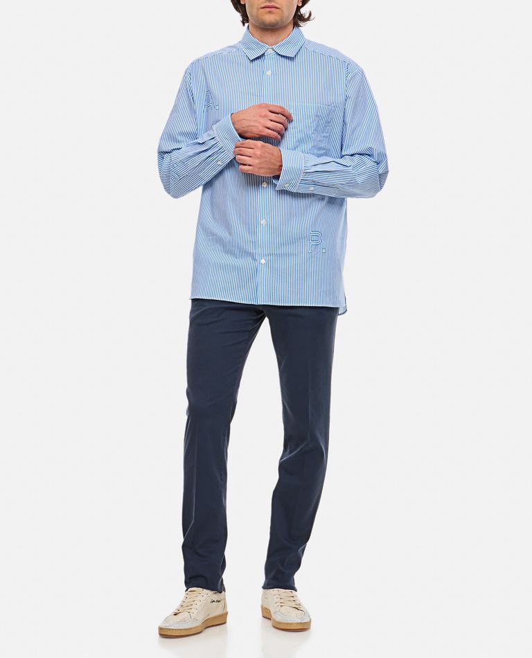 Shop Apc Malo Cotton Shirt In Sky Blue