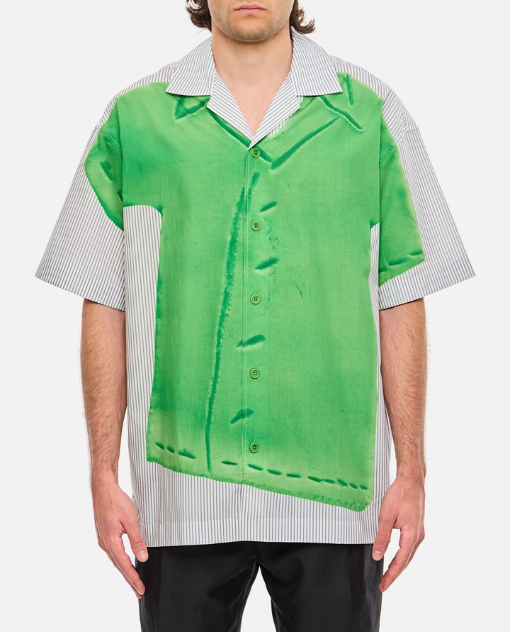 JW Anderson - CAMICIA A MANICHE CORTE STAMPA JW ANDERSON X CLAY TROMPE L'OEIL_1