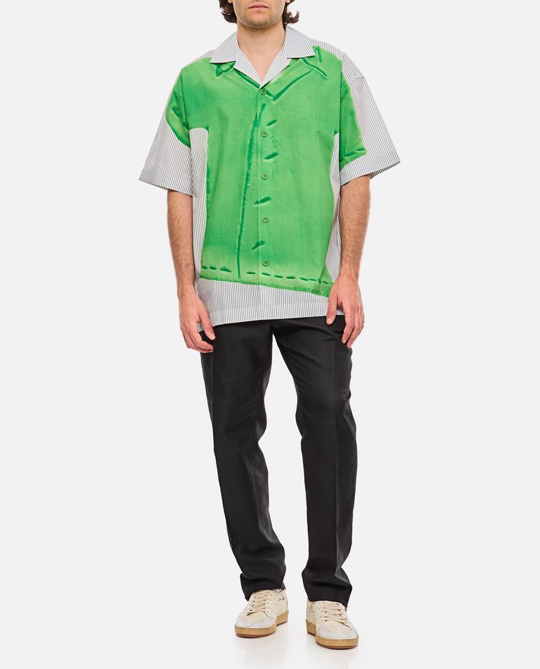 Shop Jw Anderson X Clay Trompe L'oeil Print Short Sleeve Shirt In Green