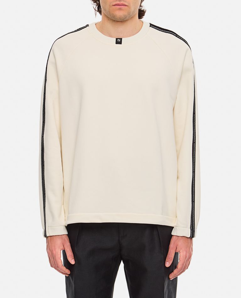 Shop Fendi Heavy Jersey Raglan Sweatshirt In White