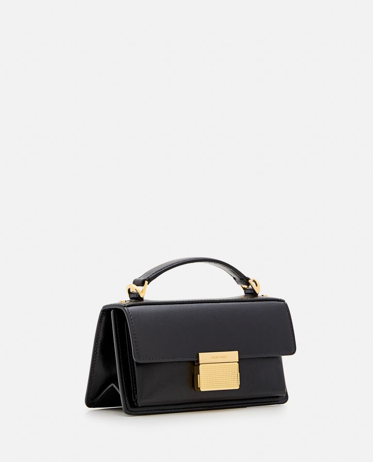 Shop Golden Goose Small Venezia Palmellato Leather Handbag In Black