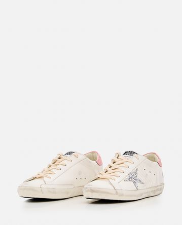 Golden Goose - SUPER STAR LEATHER AND GLITTER SNEAKERS