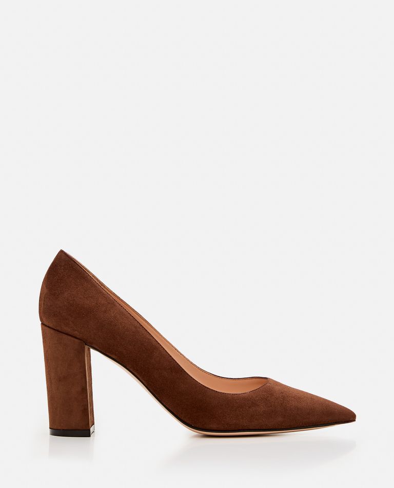 Shop Gianvito Rossi 85mm Suede Piper Pump In Brown