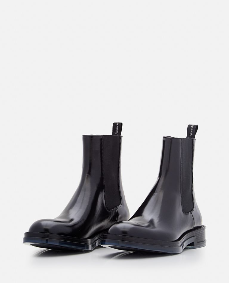 Alexander Mcqueen Man Ankle Boots Black Size 7 Soft Leather In Black