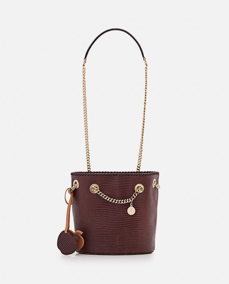 Shop Stella Mccartney Embossed Alter Mat Shoulder Bag In Brown