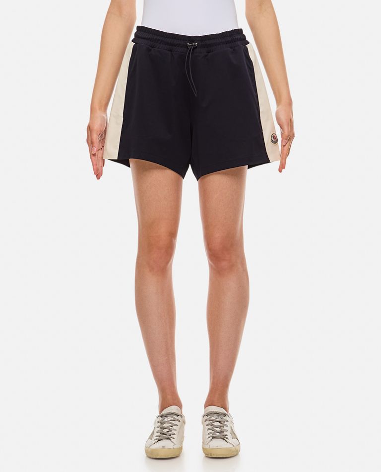 Shop Moncler Cotton Short Pants In Black