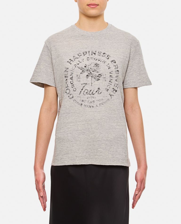 Shop Golden Goose Printed Cotton Jersey T-shirt In Grey