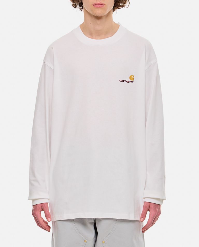 Carhartt White American Script Cotton Blend Sweatshirt In White