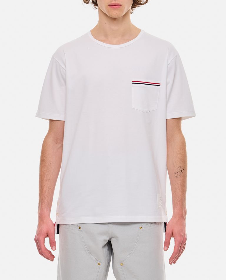 Thom Browne Rwb Pocket T-shirt In White