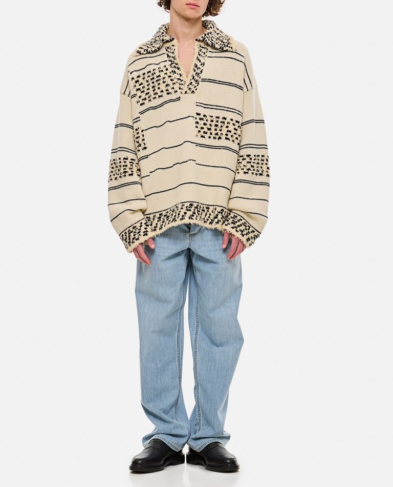 TEXTURED STRIPES POLO SWEATER for Men - Bottega Veneta | Biffi TEXTURED STRIPES POLO SWEATER for Men - Bottega Veneta | Biffi