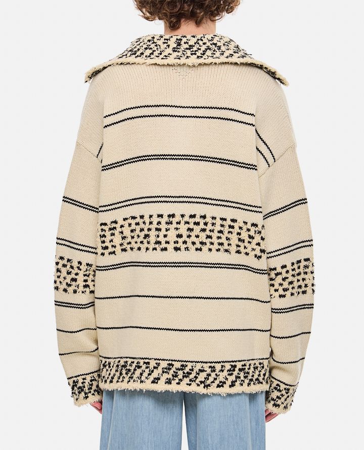 Bottega Veneta - TEXTURED STRIPES POLO SWEATER_2