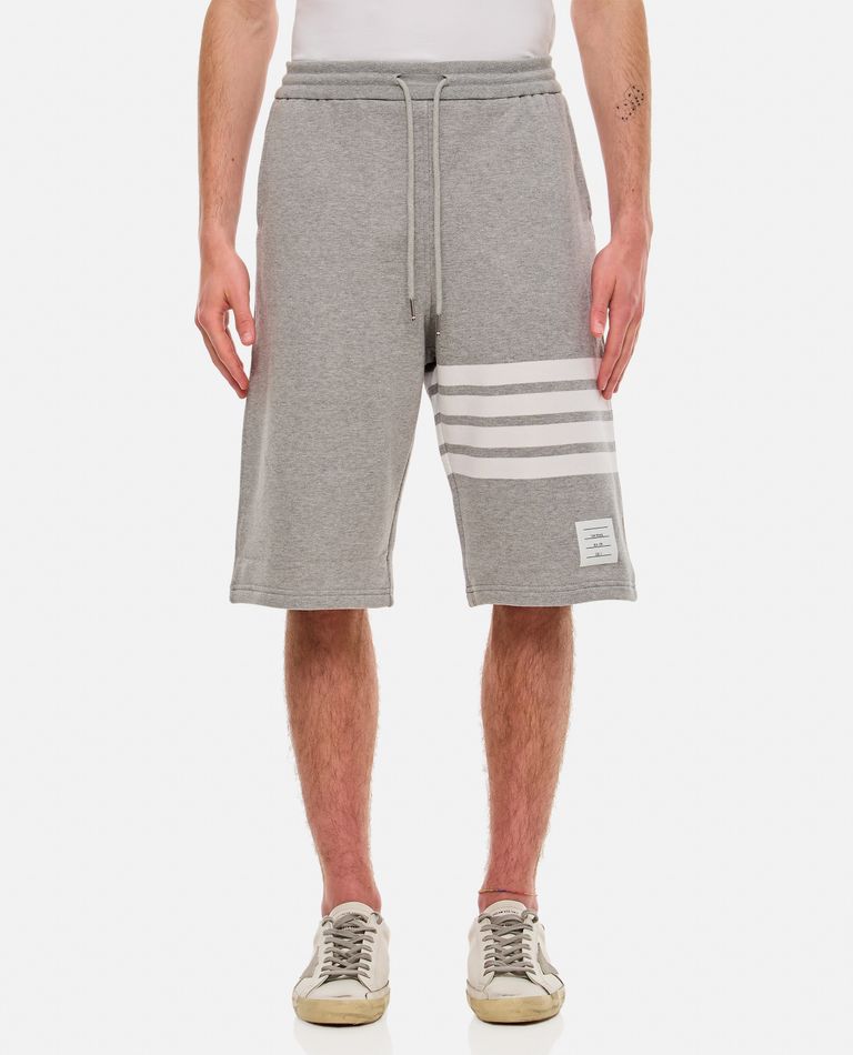 Shop Thom Browne 4-bar Jersey Sweat Shorts In Grey