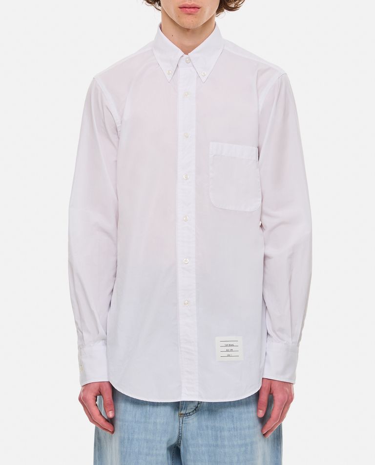 Shop Thom Browne Classic Cotton Shirt In White