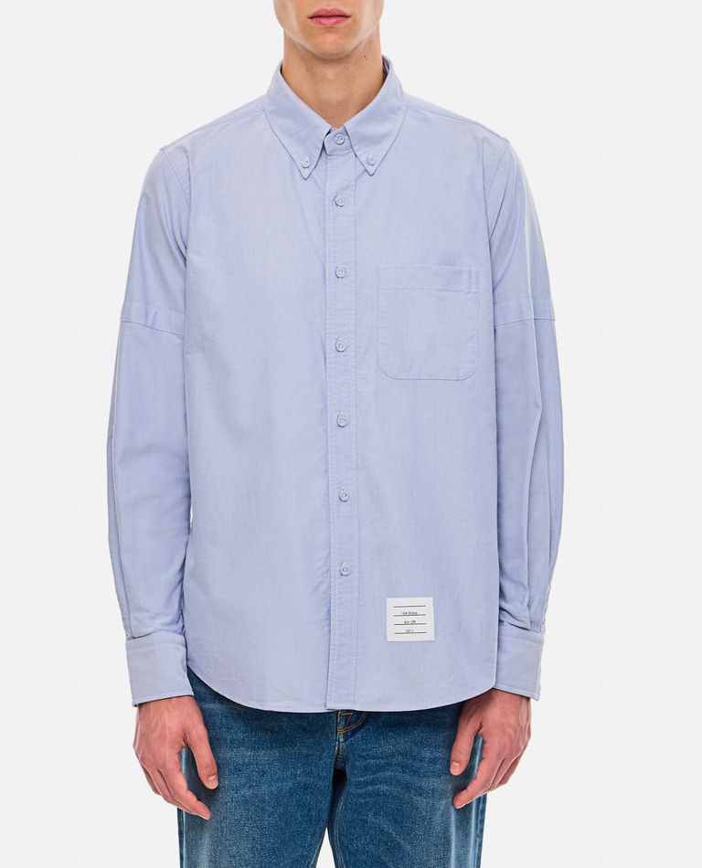 Shop Thom Browne Cotton Shirt In Sky Blue