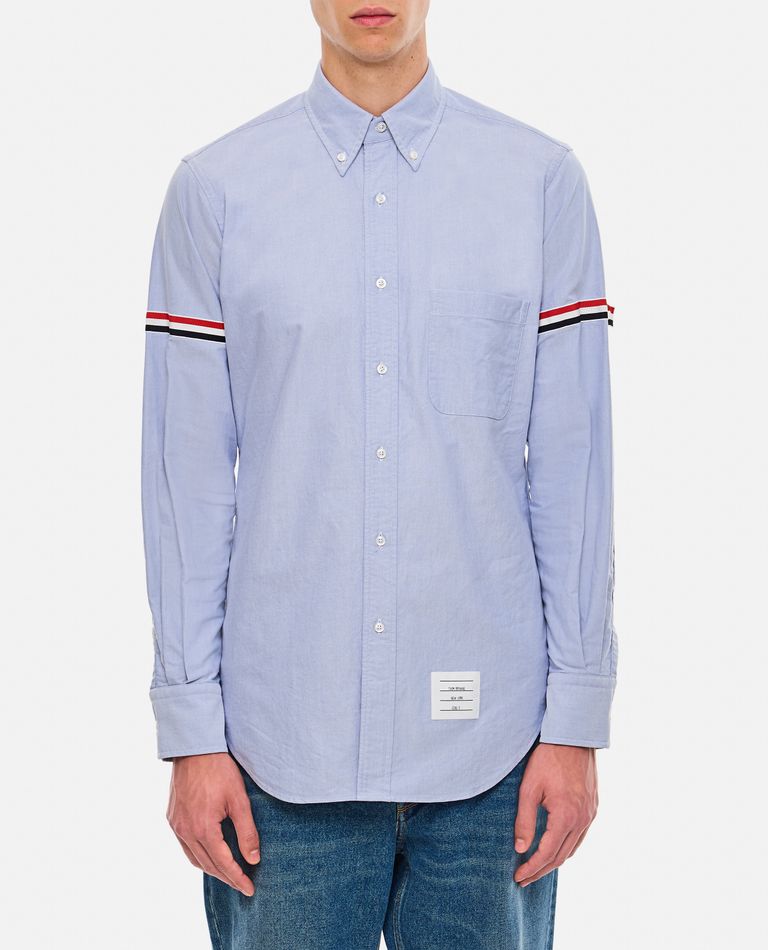 Thom Browne White/blue Striped Button-down Shirt In Sky Blue