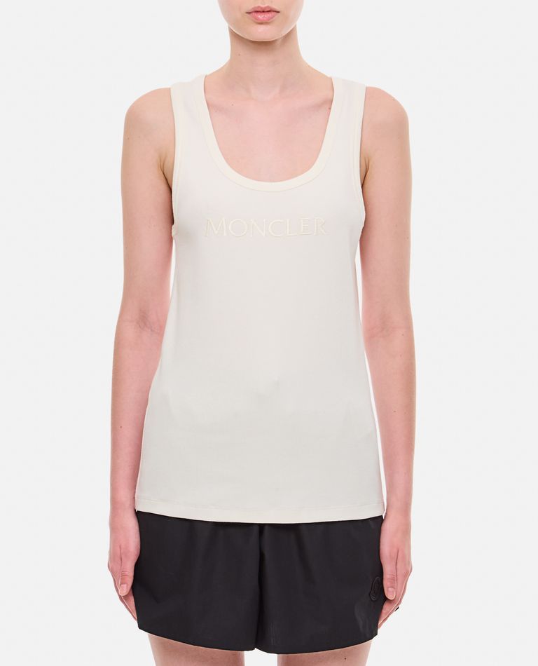 Shop Moncler Jersey Top In White