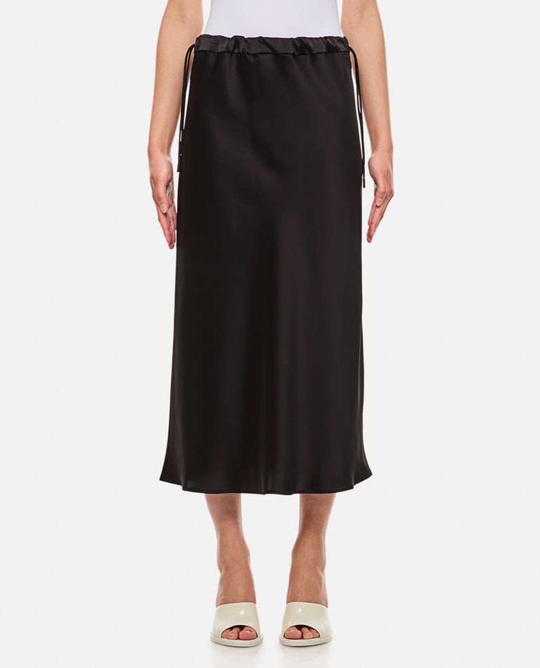 Shop Max Mara Editore Satin Skirt In Black