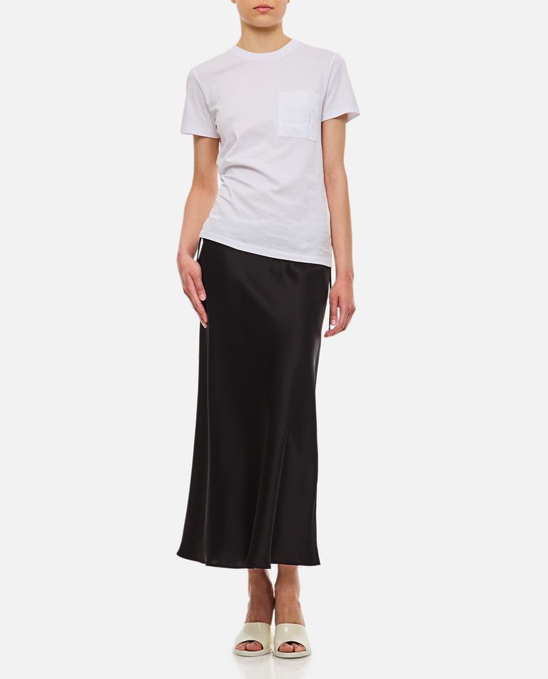 Shop Max Mara Editore Satin Skirt In Black