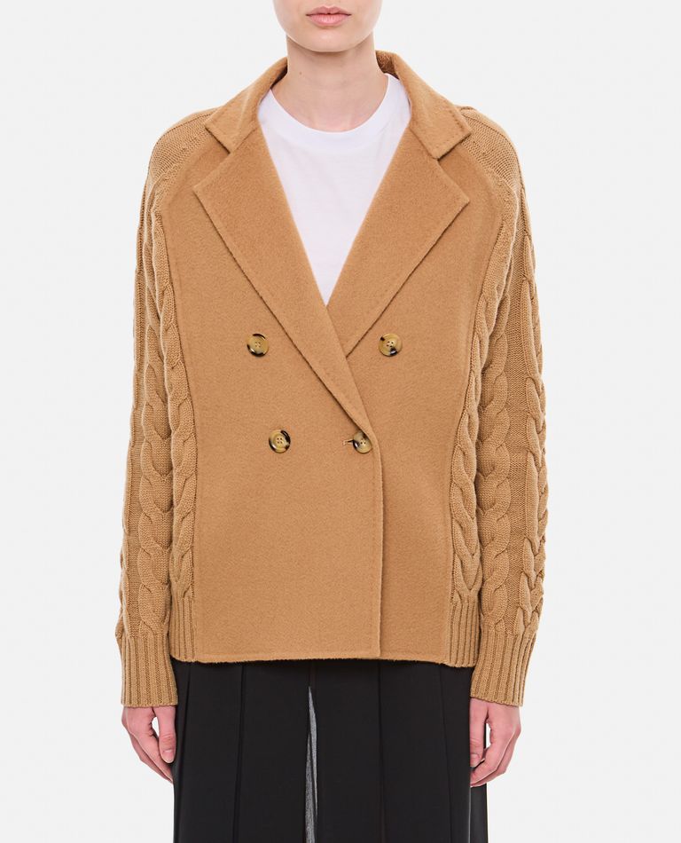 Shop Max Mara Micio Cardigan In Brown