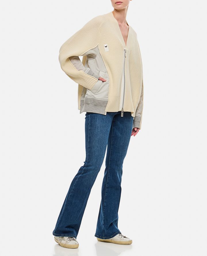 Sacai - MCARDIGAN IN LANA E TWILL DI NYLON_2