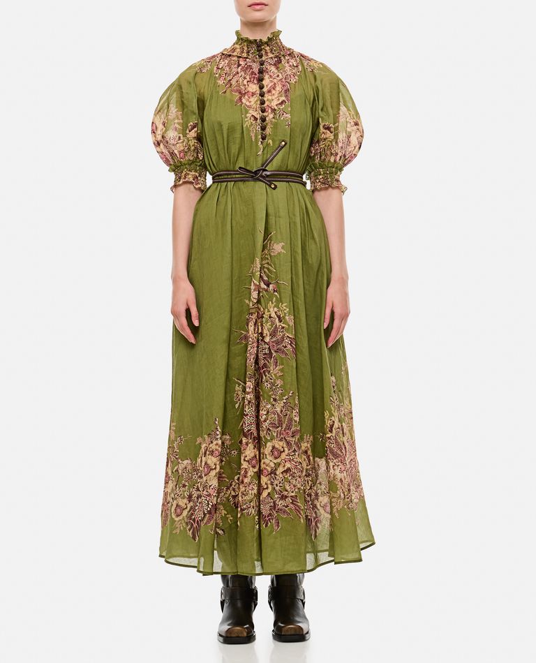 Shop Zimmermann Ottie Swing Maxi Dress In Green