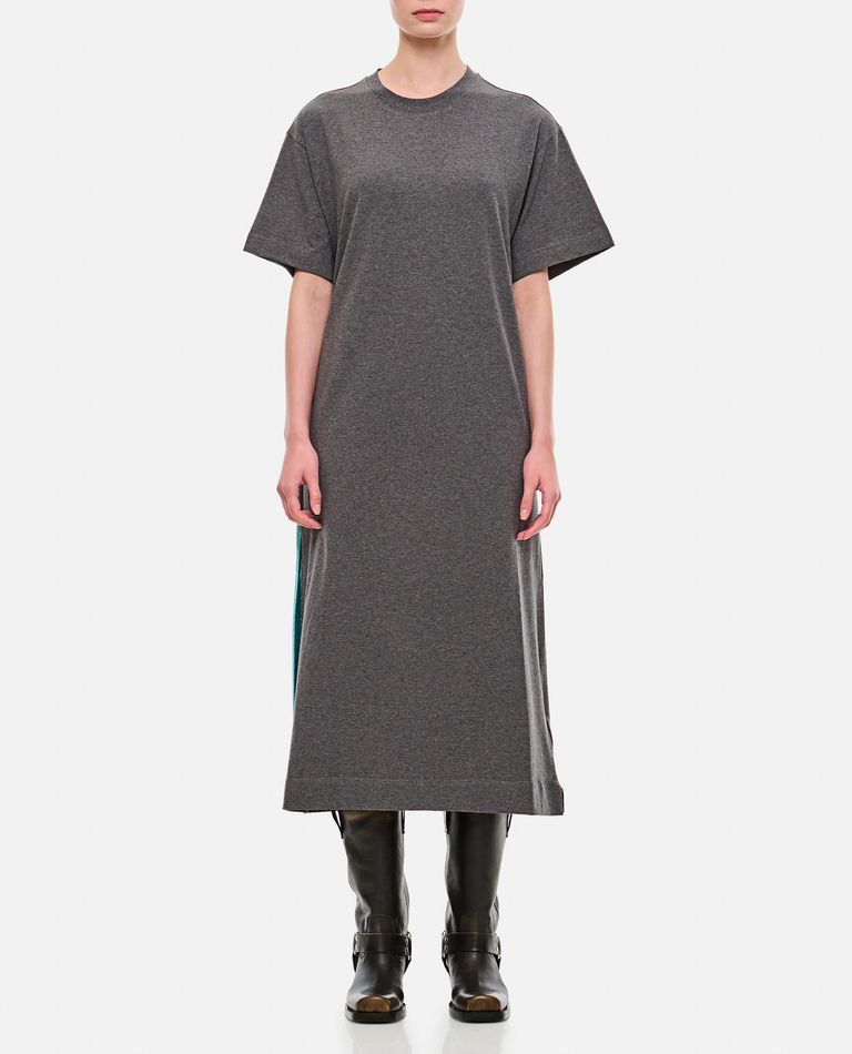 Shop Jw Anderson Satin Tie T-shirt Dress In Grey