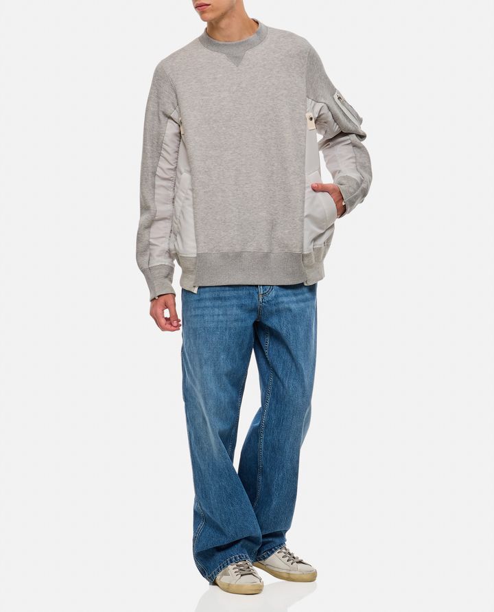 Sacai - SPONGE SWEAT X NYLON TWILL PULLOVER_2