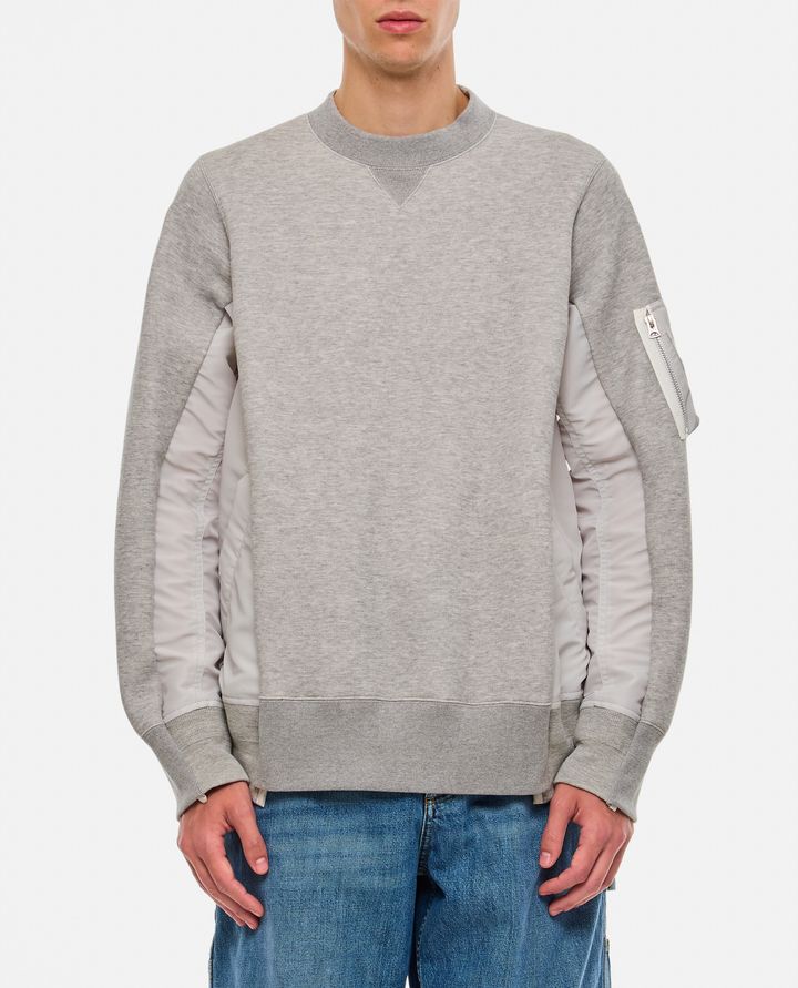 Sacai - SPONGE SWEAT X NYLON TWILL PULLOVER_1