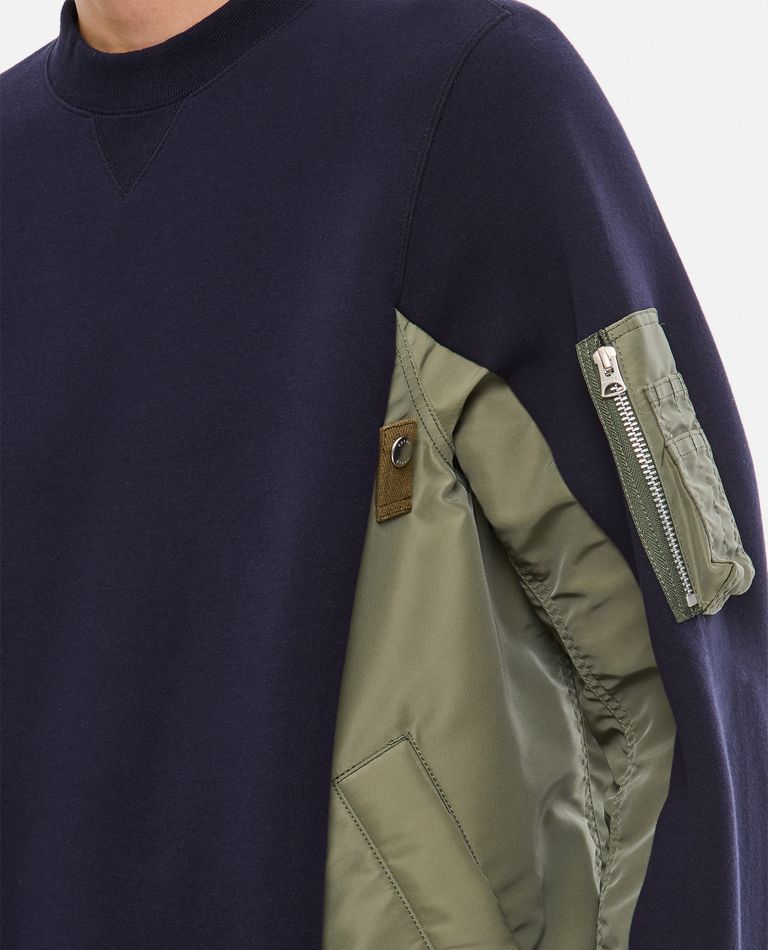 SPONGE SWEAT X NYLON TWILL PULLOVER for Men - Sacai | Biffi