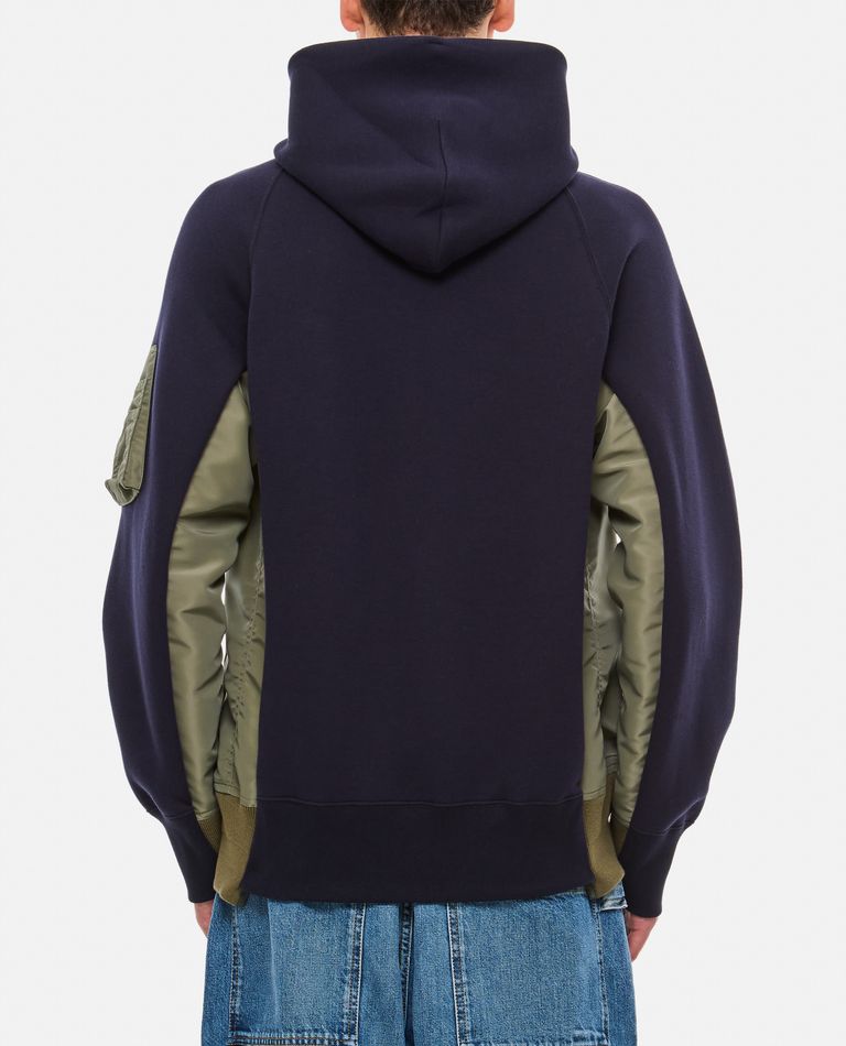 SPONGE SWEAT X NYLON TWILL HOODIE