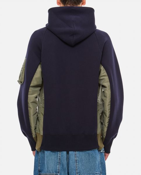 SPONGE SWEAT X NYLON TWILL HOODIE for Men - Sacai | Biffi 
