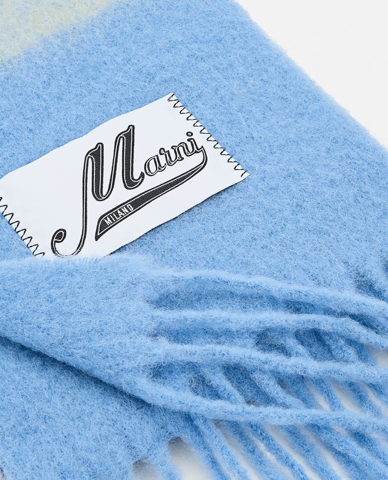 STRIPED BRUSHED ALPACA MOHAIR SCARF for Women - Marni sale