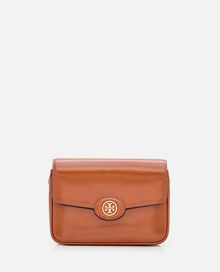 Shop Tory Burch Robinson Spazzolato Convertible Shoulder Bag In Brown