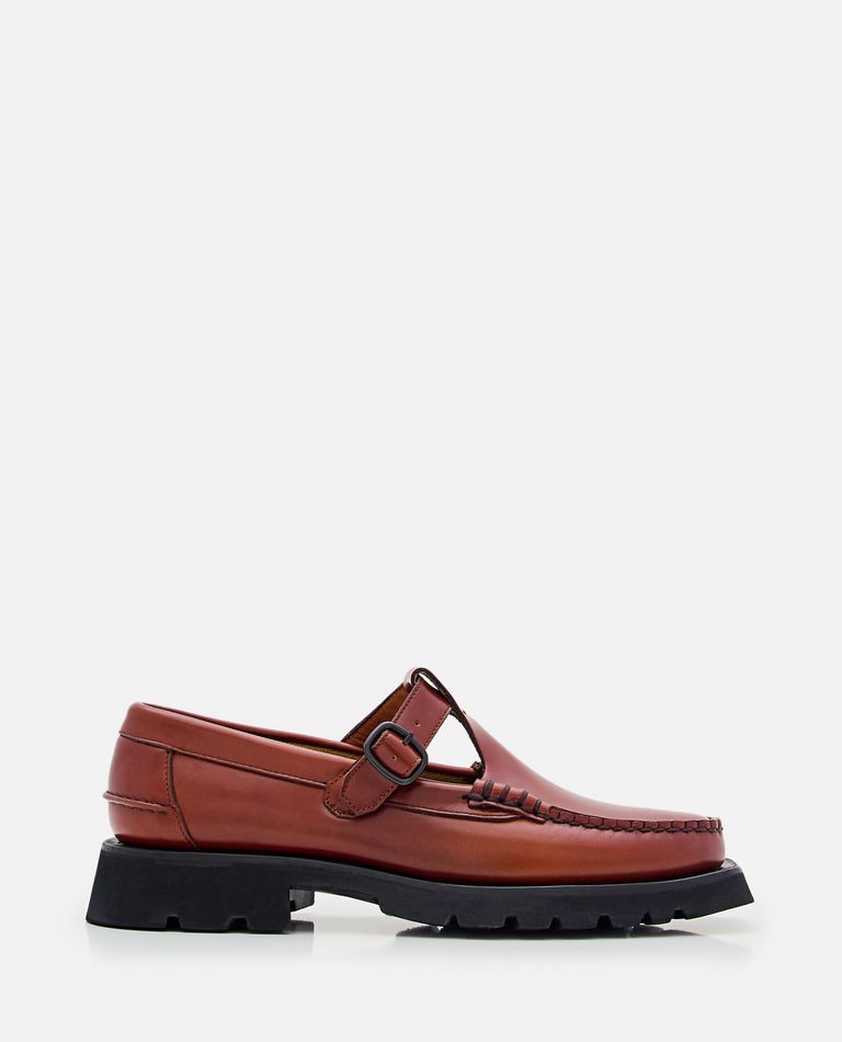 Shop Hereu Albert Sport Leather Loafer In Brown