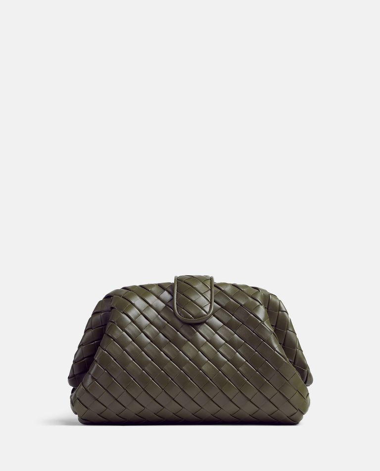 Shop Bottega Veneta Lauren 1980 Teen Clutch Bag In Green