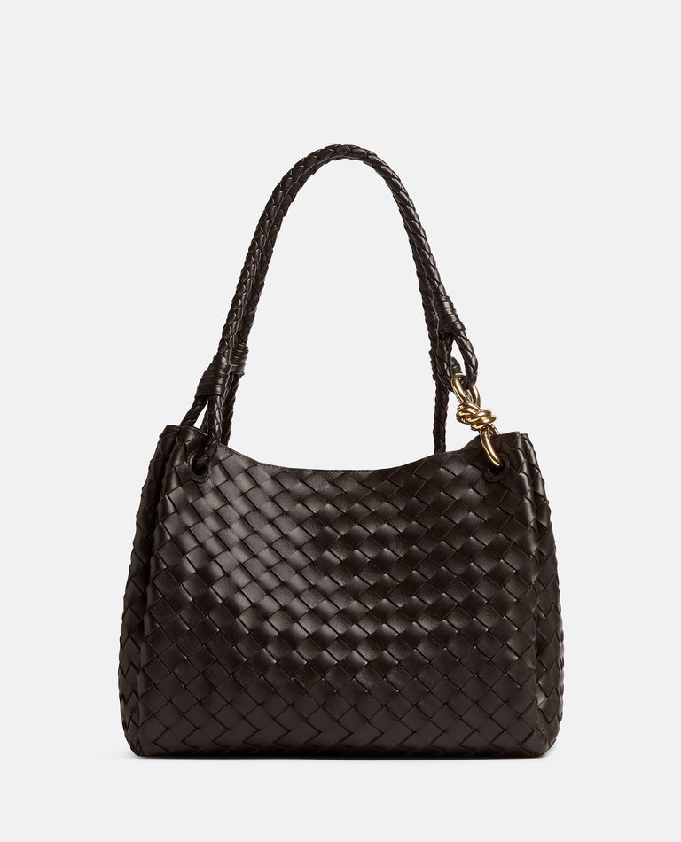 ハンドバッグ Bottega Veneta Borsa Parachute Piccola In Pelle BOTTEGA VENETA Parachute small intrecciato leather shoulder