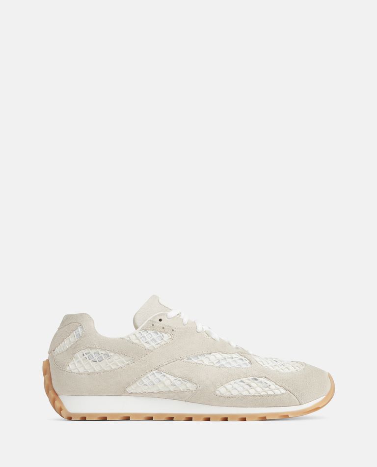 Shop Bottega Veneta Orbit Suede Sneakers In White