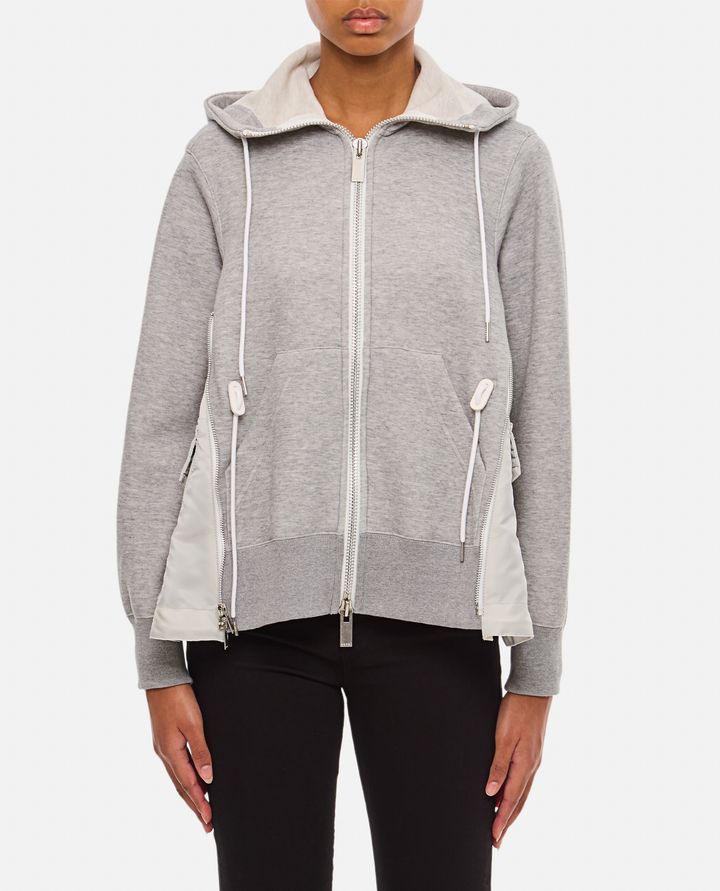 Sacai - SPONGE SWEAT X NYLON TWILL HOODIE_1