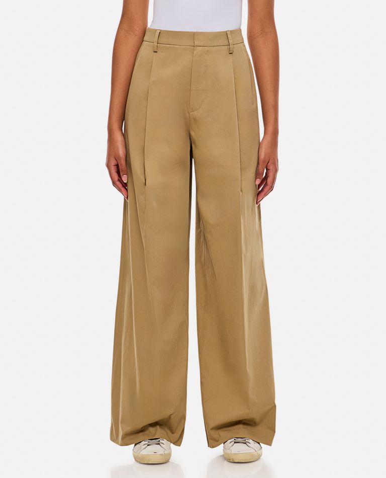 Shop Frame Pleated Wide Leg Pant In Beige