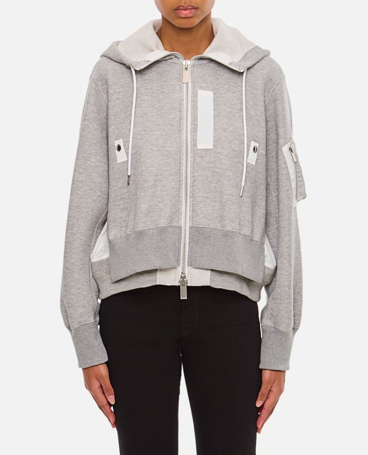 Sacai - SPONGE SWEAT X NYLON TWILL HOODIE_1