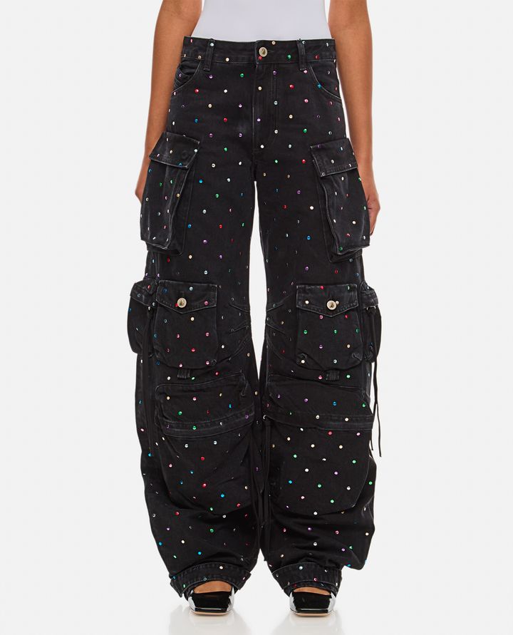 The Attico - FERN CRYSTAL CARGO DENIM PANTALONI_1