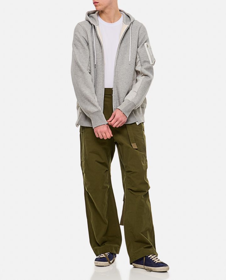 Sacai - SWEATSHIRT WITH NYLON TWILL HOODIE_2