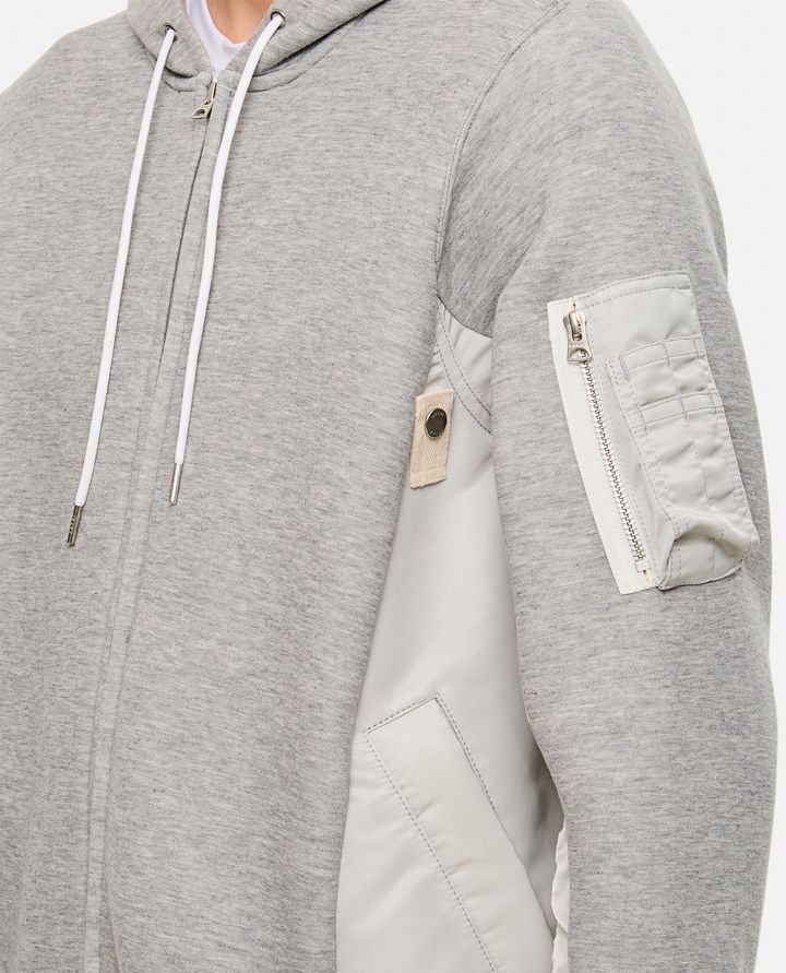 Sacai - SWEATSHIRT WITH NYLON TWILL HOODIE_7