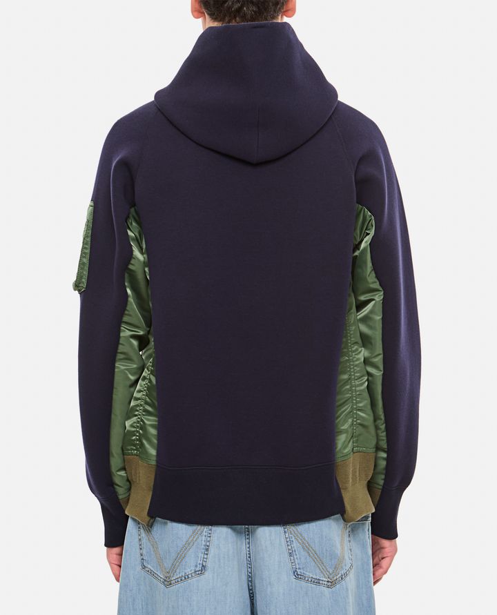 Sacai - TERRY SWEATSHIRT WITH TWILL AND NYLON HOOD_5