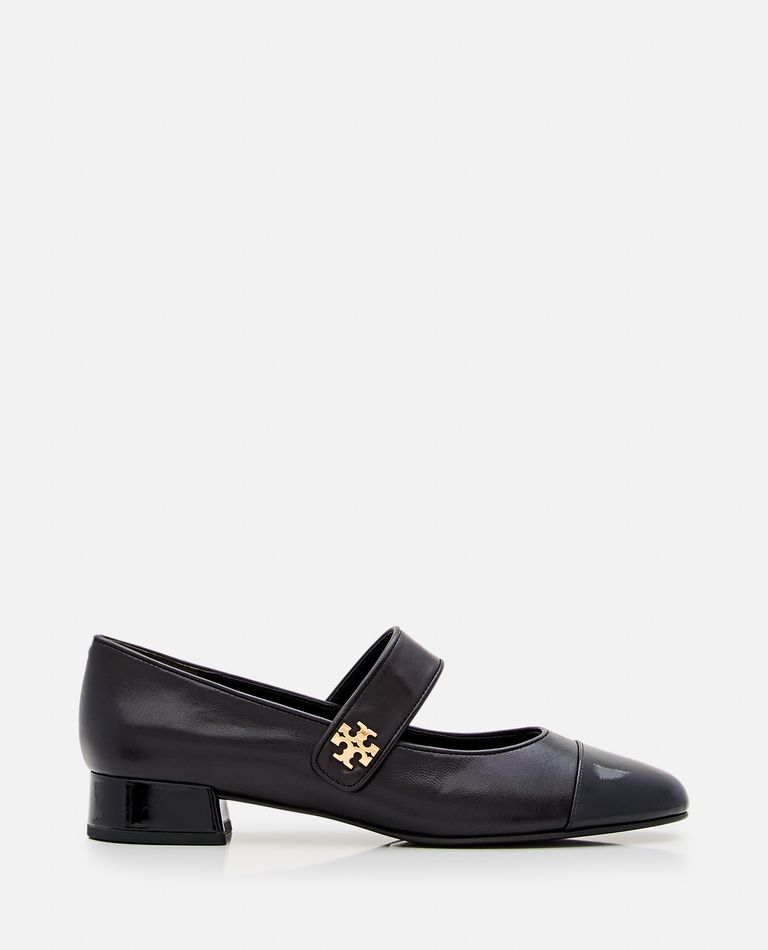 Shop Tory Burch Cap-toe Mary Jane Heel Ballet In Black