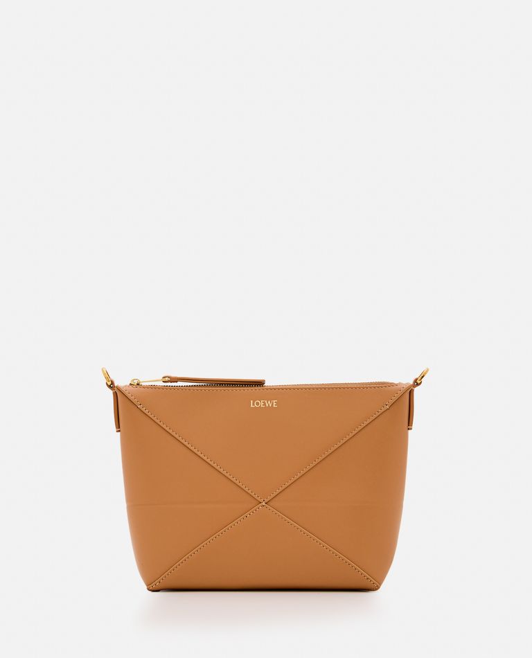 Loewe Puzzle Leather Fold Pouch In Brown