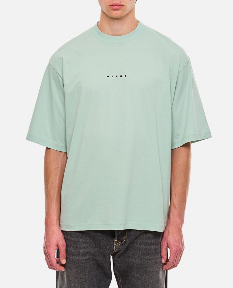 Shop Marni Cotton T-shirt In Sky Blue