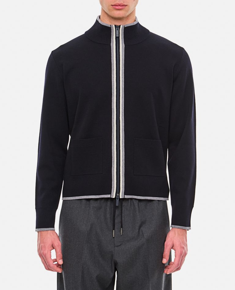 Shop Thom Browne Wool Cardigan In Blue