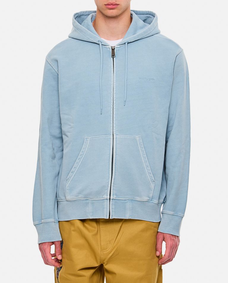 Shop Carhartt Hooded Duster Script Jacket In Sky Blue