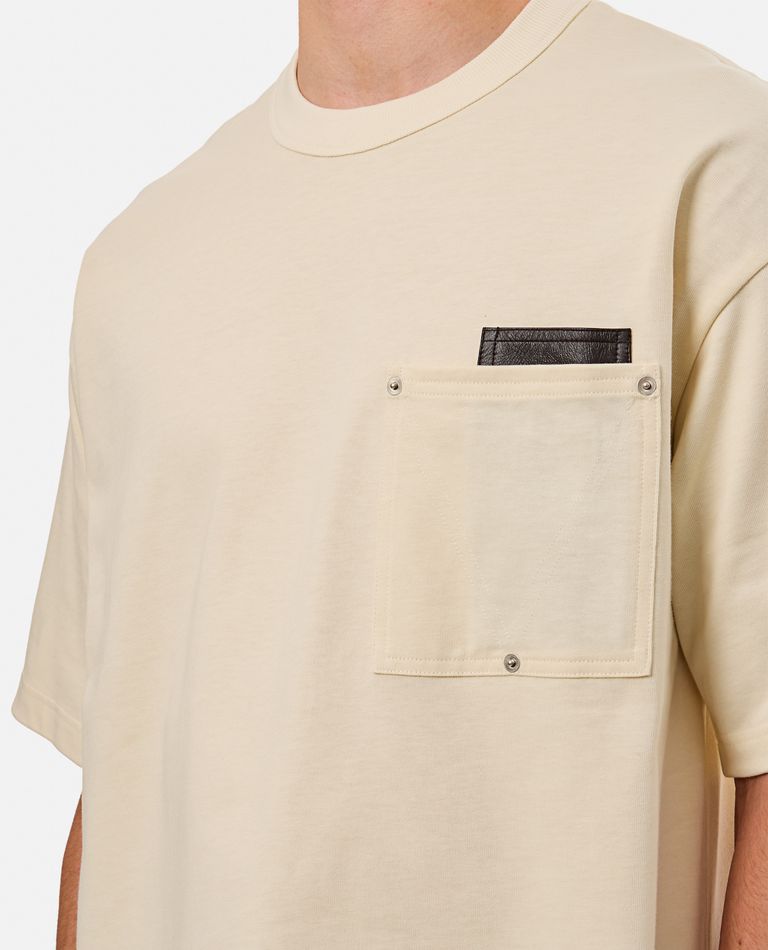 Bottega Veneta直営店ソフトコットン天竺ギンガムTシャツ ボーン/クラウドコットン クロシェ Tシャツ| Bottega Veneta® 日本